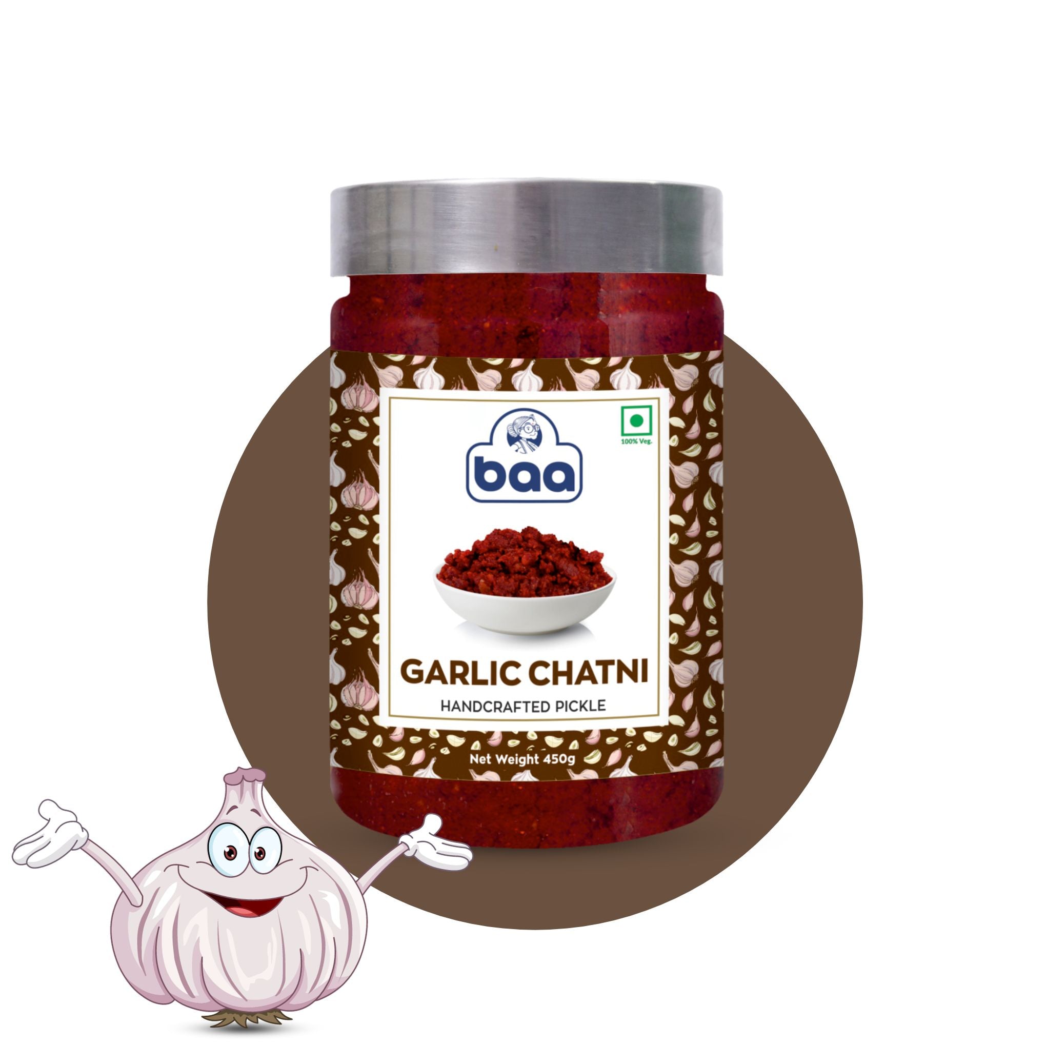 Garlic Pickle Chutney | Garlic Pickle | Handcrafted Pickle | Baafoods